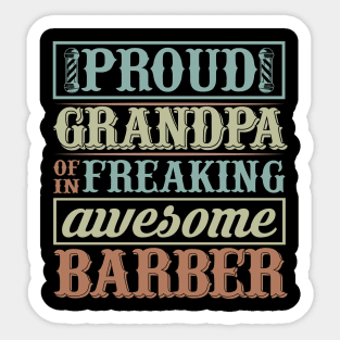 Barber Design Proud Grandpa Of 60 Sticker